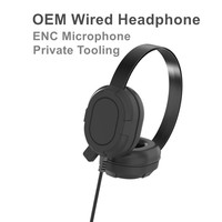 Casque filaire OEM multi-connecteurs avec câble tressé personnalisé 1,2 m durable et suppression du bruit ENC