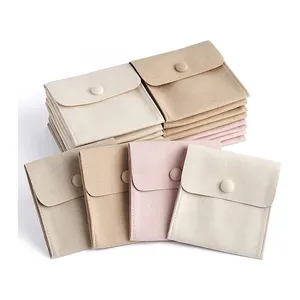 Custom Logo Luxury Jewelry Microfiber Suede Anti Tarnish Earring Bracelet Jewelry Packaging Bag Pouches Pouch With Logo