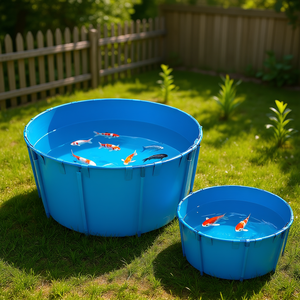 Estanque Plegable de PVC para Peces, Capacidad de 1320 Galones, Tanque Redondo para Acuicultura y Cría de Koi con Válvula de Drenaje para Irrigación de Peces Dorados - Product Image 2