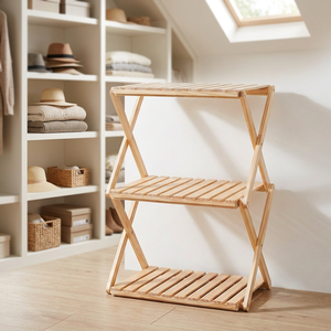 Élégant meuble de rangement en bois Radiata – Organisateur de chaussures et étagère à vêtements à 2/3/4 niveaux pour espaces domestiques modernes - Product Image 1