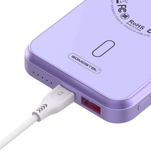 Banco de Energía Inalámbrico SOMOSTEL con Carga Magnética SMS-DW07, Puertos Duales, Gran Capacidad, 10000 mAh, Carga Rápida - Product Image 3