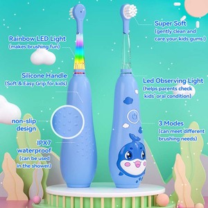 <span class=keywords><strong>Brosse</strong></span> <span class=keywords><strong>à</strong></span> dents <span class=keywords><strong>électrique</strong></span> Seago Baby Brush SG-2139 pour bébés de 0 <span class=keywords><strong>à</strong></span> 6 <span class=keywords><strong>ans</strong></span> avec lumière LED colorée, poils ultra-doux, autonomie de 60 jours, forme mignonne, OEM - Product Image 3
