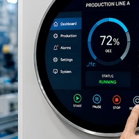 Écran d'affichage numérique LCD circulaire, écran interactif intelligent pour les produits d'IA