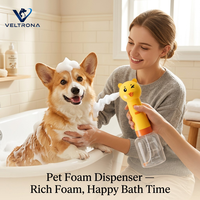 Distributeur de mousse pour animaux de compagnie en forme de canard, machine à bulles électrique automatique pour le bain des chiens et des chats, rechargeable par USB, 300 ml, machine à mousser le shampoing