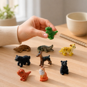 Figurines 3D Réalistes en Résine : Ensemble de Jouets Dinosaures, <span class=keywords><strong>Crocodile</strong></span>, Ours, Renard – Jouets pour Enfants, Apprentissage de la Reconnaissance des Animaux du <span class=keywords><strong>Zoo</strong></span>, Pâte à Modeler, Slime, Cadeau - Product Image 6
