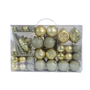 Kleurrijke Versiering Kerstballen Kerstmis Zilver/Goud/Rode Bal Kerstboom Plastic Ornamenten