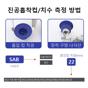 Pince à <span class=keywords><strong>ventouse</strong></span> sous vide en caoutchouc de la série SAb pour la manipulation des panneaux en verre, en métal et en plastique - Product Image 6