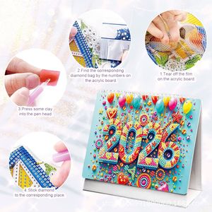2026 DIY Handmade Art Calendar Desk Organizer 17cm x 14.5cm x 10.5cm Colorful Mandala Design For Home Office Decor - Product Image 5