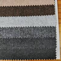 400 g/m couleur mélangée 1CM chevrons carreaux polaire tissu léger fil de laine hommes femmes rétro manteau pour chapeaux