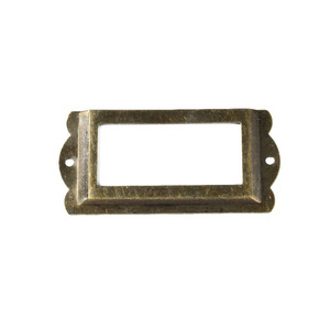 Label Frame 85x42mm Iron Rectangle <b>Drawer</b> Organizer Antique Silver - Product Image 4