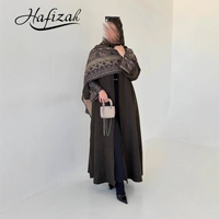 Abaya de luxe brodée pour femmes, kimono ample modeste, kaftan turc, vêtements arabes islamiques de Dubaï, robe de soirée Ramadan