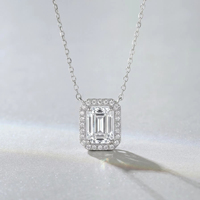 Collar Romántico con Colgante de Plata 925 Certificada, Moissanita y Circonita, Cadena de Eslabones, Precio de Fábrica Directo del Fabricante