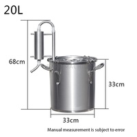 Distillateur à fleurs en acier inoxydable 304 de 20 L, extracteur d'huile essentielle, équipement de distillation de vin et de brandy