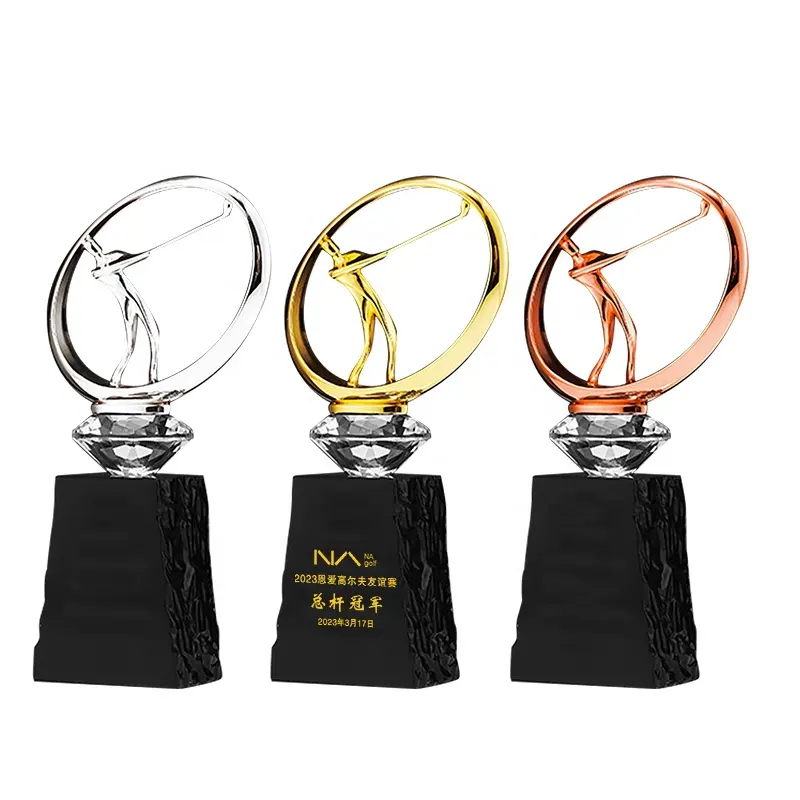 cheap Metal Trophy crystal award sports and games golf trophy award