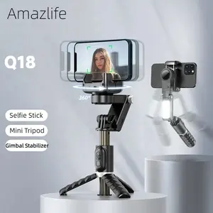 AI Auto Rotating 360 Face Tracking Video Light Selfie Stick Stabilizer Gimbal For Phone Live Video Vlogging Selfie Stick