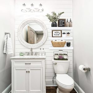 Étagères murales flottantes modernes en bois <span class=keywords><strong>blanc</strong></span> sculpté, moulées par injection, avec quatre niveaux pour le rangement d'outils - Product Image 3