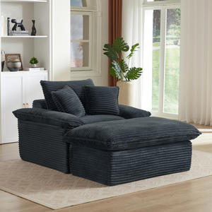 Canapé sectionnel modulable en velours côtelé 1 place, design chaise longue, luxueux et confortable, pour salon, bureau, ensemble de meubles de maison - Product Image 1