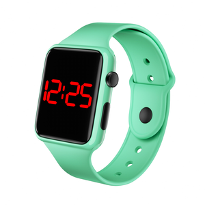 Reloj digital LED cuadrado – Reloj de pulsera deportivo unisex, correa de silicona, estilo casual – Retroiluminación EL, alarma, cronómetro, fecha – Resistente al agua - Product Image 2