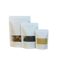 Vente en gros Petite pochette artisanale blanche Bolsa Doypack Sac en papier kraft avec fermeture éclair pour thé/café/bonbons