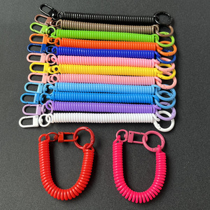 Mousqueton Porte-clés à Anneau Hélicoïdal + Sangle élastique – Lot De 3 – Noir