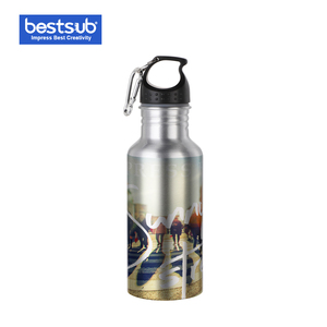 BestSub de sublimación en blanco del deporte 600ml de botella de agua de aluminio termo flaca vasos de plata - Product Image 2
