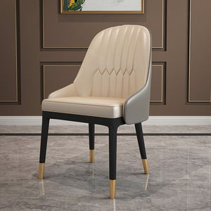 Lusso moderno di alta qualità gambe in metallo sala da pranzo mobili in legno tavolo da pranzo set 4 sedie in pelle sedie da pranzo per la casa - Product Image 3