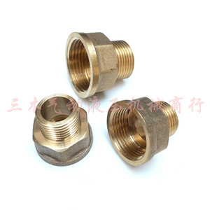 <b>Copper</b> Internal And External Threaded Straight Pipe Fitting 1 Inch To 6 Point Plumbing Connector - Product Image 1