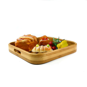 Youlike ถาดไม้ไผ่ธรรมชาติทรงสี่เหลี่ยมใส่ลูกกวาดเปรี้ยวชีสผลไม้กาแฟชาจานอาหารค่ำสำหรับงานเลี้ยง - Product Image 3