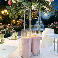 Grand cylindre en cristal pour bougies de sol, conteneur pour bougies de sable, vase en verre pour fleurs, vases à bougies de sable pour centre de table événementiel