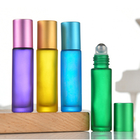 Flacons à bille vides pour huiles essentielles 10 ml en verre coloré, rechargeables, pour produits de beauté et de soins personnels