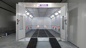 Cabines <span class=keywords><strong>de</strong></span> <span class=keywords><strong>peinture</strong></span> électriques certifiées CE fabriquées en Chine, éclairage LED, lampes infrarouges, 24 kW, salle <span class=keywords><strong>de</strong></span> <span class=keywords><strong>peinture</strong></span> automobile, brûleur diesel - Product Image 5