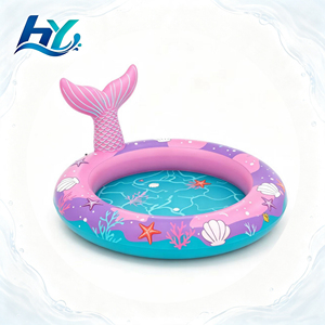 Inflatable Mermaid Tail Kids <b>Pool</b> with Sprinkler, Outdoor <b>Garden</b> Water Play, Ocean Theme Summer Splash - Product Image 1