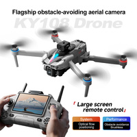 Drone RC sans balais KY108 avec grand écran, télécommande, quadricoptère, photographie aérienne HD, évitement d'obstacles, longue durée de vol