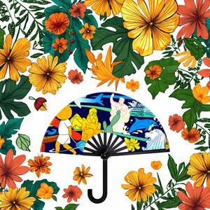 Wholesale Custom Personalized <b>Large</b> Plastics Hand <b>Fans</b> Logo Printed Dancing Clack <b>Fans</b> for Hand Held Parties Crafts - Product Image 4
