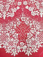 Nouvelle mode Émirats arabes unis Dubaï Tissu en dentelle de luxe Broderie artisanale Dentelle perlée avec paillettes Autriche Robe de mariée