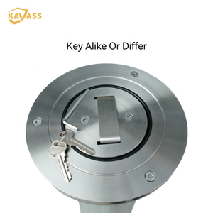 KVS 114mm 316SS Retractable Bollard Manual Telescopic Safety <strong>Post</strong> with Bridge Handle and Keylock for Coastal Driveway Security - Product Image 4
