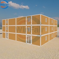 Maison modulaire moderne en conteneur à deux étages WinFair, la moins chère, duplex, maison de plage préfabriquée, villa préfabriquée, prix avec balcon