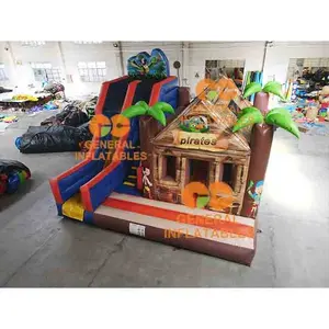 Пиратский комбинированный надувной батут для вечеринки, уличный пиратский корабль, надувной комбинированный батут-замок для продажи
