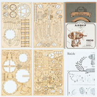 Robotime Rolife Jouets éducatifs TG407 Kit de modèle de dirigeable DIY Craft 3D Puzzles en bois pour adultes