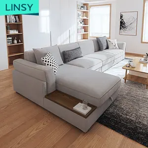 Linsy Salon Sofa Furniture Modern Sleeper Sectional Sofa With Storage American Style Living Room Furniture Sofa Set 995