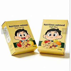 กล่องซีเรียลอาหารเช้าแบบย่อยสลายได้ กล่องบรรจุภัณฑ์อาหารซีเรียลทำจากกระดาษแข็ง กล่องบรรจุภัณฑ์ผลิตภัณฑ์ข้าวโอ๊ตสำเร็จรูปแบบ<span class=keywords><strong>เปล่า</strong></span> - Product Image 4