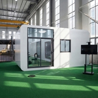 Maison-capsule Apple Pod préfabriquée avec isolation acoustique sismique de niveau 8 (30 dB+), 20 pieds et 40 pieds, en verre trempé isolé, pour hôtel-resort