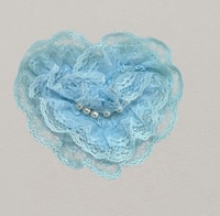 Accessoires floraux : Patchs en tissu chenille brodés 3D à coudre, motif cœur, petite brise parfumée, dentelle blanche délicate, pour DIY