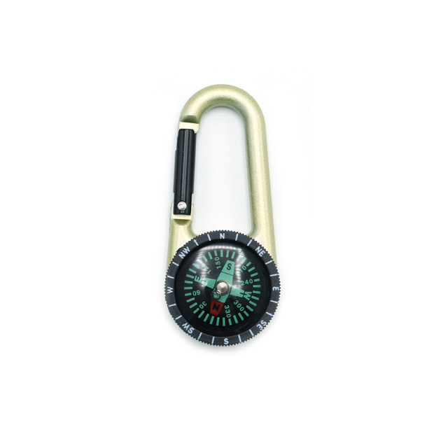 Camping Carabiner Compass, Pocket-Sized Waterproof Compass, Compact Compass Keychain Backpacks for Outdoor Survival
