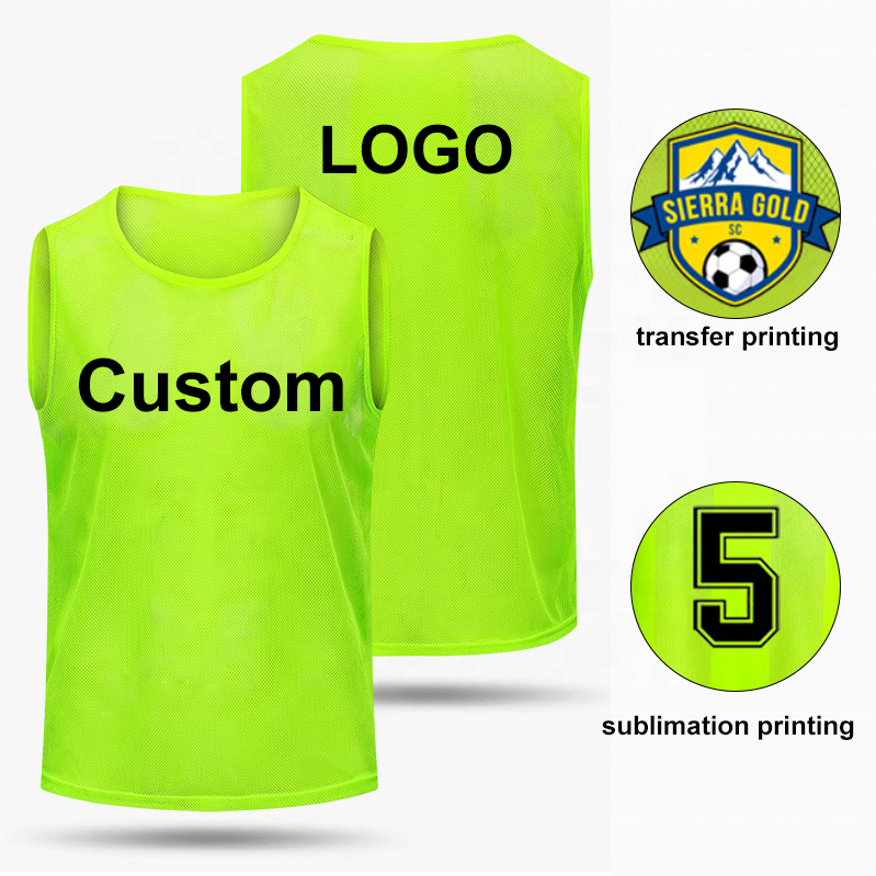 Lot De 5 Dossards D'entraînement Sans Manches Pour Enfants - Football, Sport D'équipe - Polyester, Couleurs Vives - Taille Unique Réglable