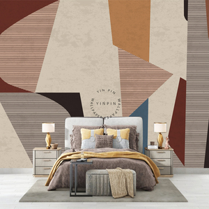 Carta <span class=keywords><strong>da</strong></span> parati geometrica colorata peeling e incollatura bohémien <span class=keywords><strong>murales</strong></span> di arte astratta - Product Image 2