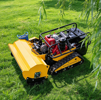 Tondeuse à gazon industrielle télécommandée sur chenilles, autopropulsée, diesel, tout-terrain, pour l'aménagement paysager des vergers
