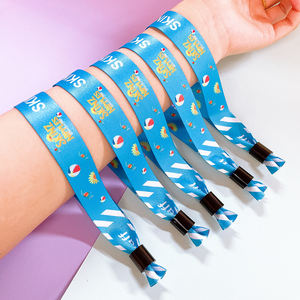 Pulsera de Tela de Poliéster Personalizada con Logotipo para Eventos VIP de Un Solo Uso, Resistente al Agua - Product Image 5