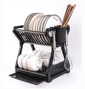 Double Layer <b>Dish</b> Drying <b>Rack</b> Over Sink Organizer <b>Dish</b> <b>Dryer</b> <b>Rack</b> Cup Holder Utensil Holder With Sink for Kitchen Supplies - Product Image 1
