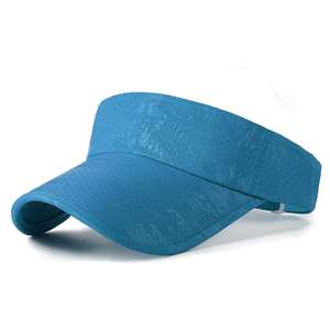 Chapeau de soleil uni à séchage rapide bleu lac véritable, casquettes personnalisées Huggie rétro de haute qualité, visières de golf de couleur unie pour femmes - Product Image 1